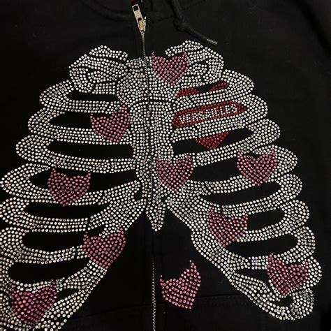 Versailles Rhinestone Skeleton Hoodie Size M Like Depop