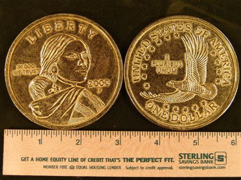 Big 3 Inch Metal Coin Replica Of A 2000 Sacagawea Gold Dollar Novelty