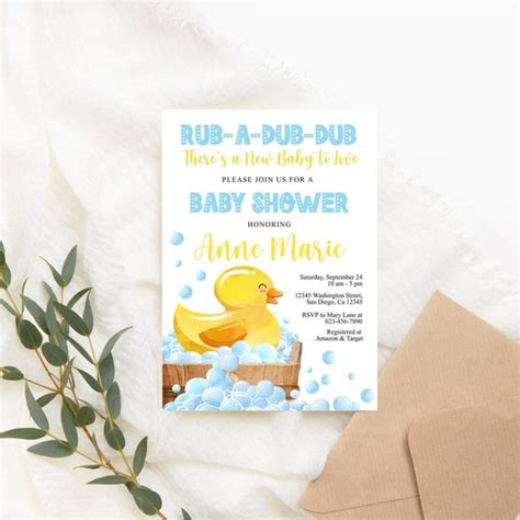 Editable Duck Baby Shower Invitation Rubber Yellow Baby Shower - Etsy