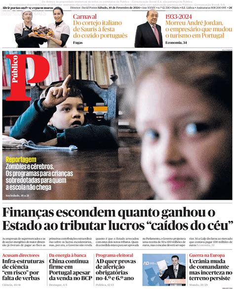 Público 10 fev 2024 Jornais e Revistas SAPO pt Última hora e