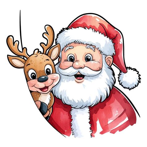 Christmas Reindeer And Santa Fun Cartoons Fun And Happy Santa Claus