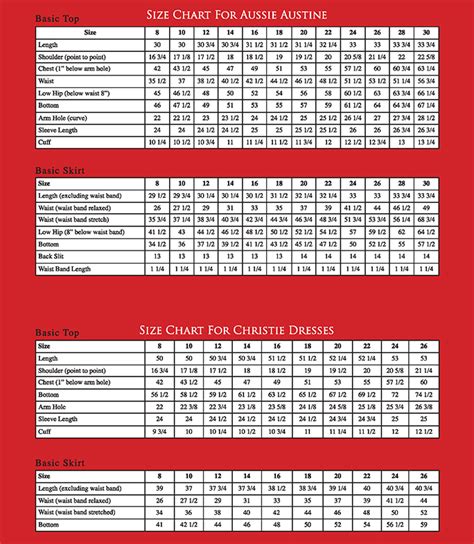 ChurchSuits.com | Size Chart