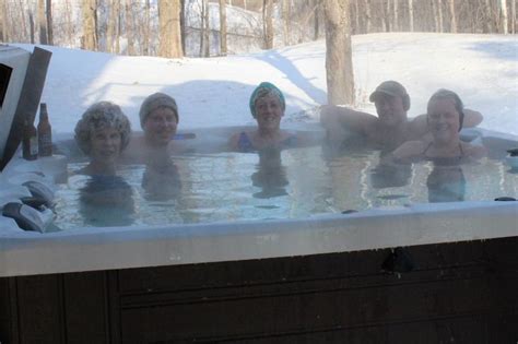 Cozy Winter Hot Tub Experience