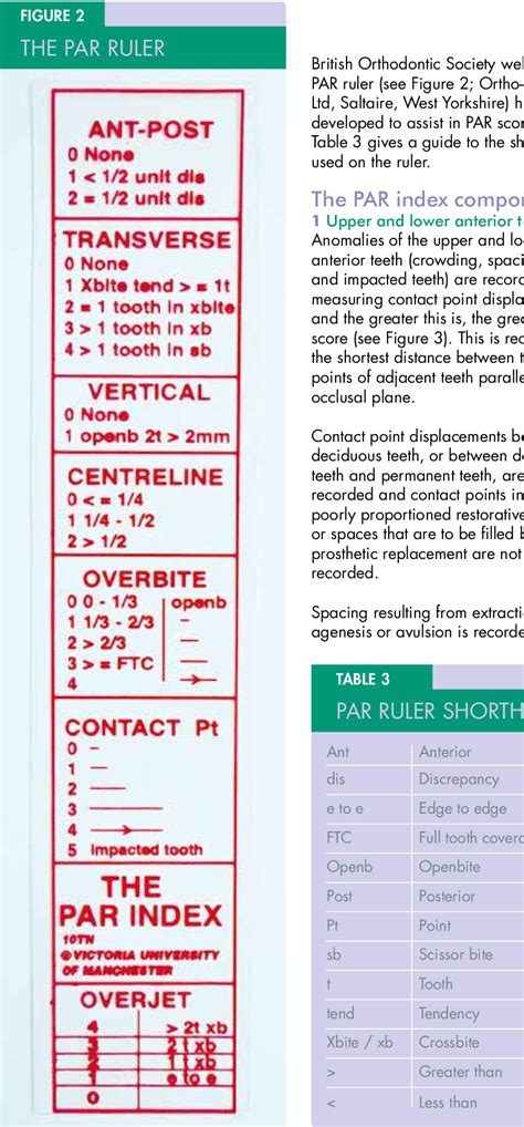 Table 3 From An Overview Of The Peer Assessment Rating Par Index For Primary Dental Care