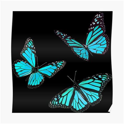 Monarch Butterfly Sticker Pack Blue Poster For Sale By Ihbct