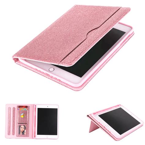 PU Leather Protective Silicone With Pencil Holder Shimmering Smart Case ...