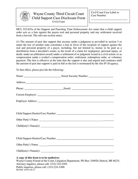 Wayne County Third Circuit Court 3rdcc Form Fillable Pdf Template ...