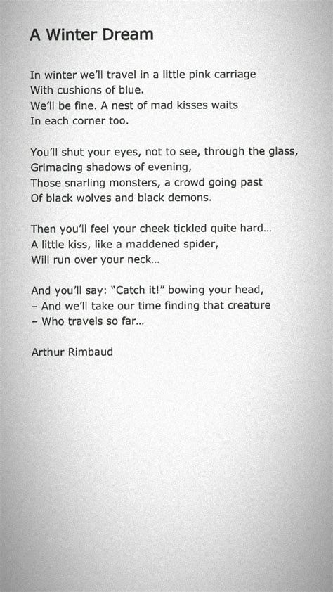 [poem] A Winter Dream By Arthur Rimbaud R Poetry