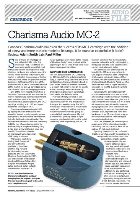 Fs Charisma Audio Mc 2 Cartridge ﻿ Stereo Home Cinema Headphones