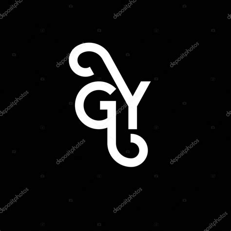 Dise O Del Logotipo De La Letra Gy Sobre Fondo Negro Gy Iniciales