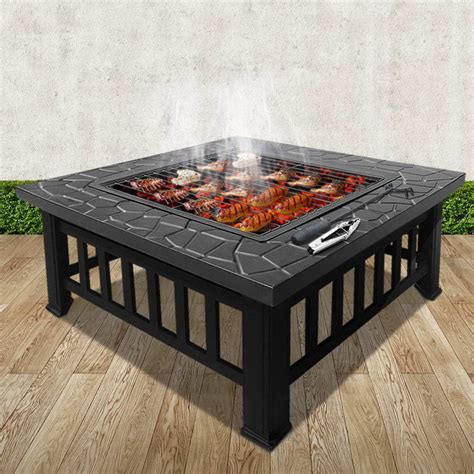 Stone Pattern Outdoor Bbq Table Grill Fire Pit — Bostin Life