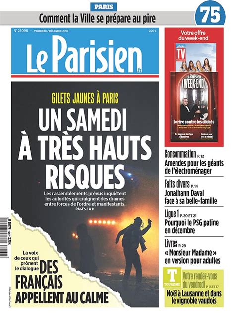 Le Parisien Du Vendredi D Cembre T L Charger Des Magazines