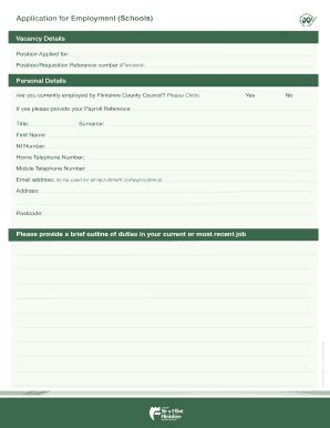 Fillable Online Tes Co Application For Employment Schools Tes Co