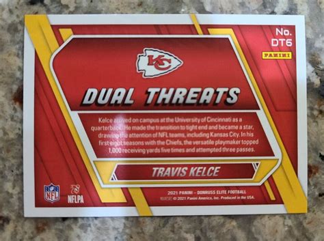 2021 Elite Football Dual Threats Pink Travis Kelce DT6 EBay