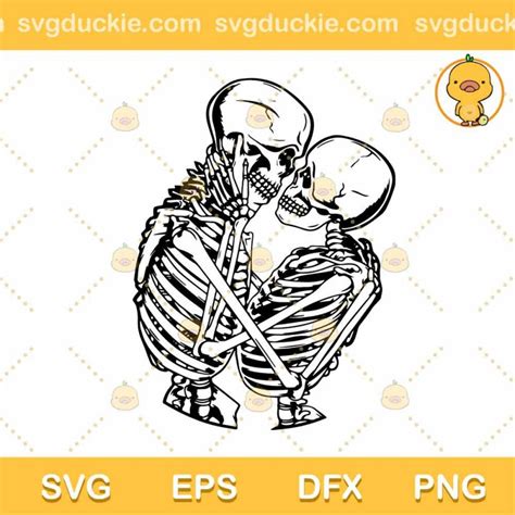 Skeleton Romance Halloween SVG, Skeletons Love SVG PNG