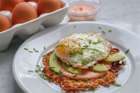 Open Faced Hash Brown And Fried Egg Sandwich Chef Bres Kitchen