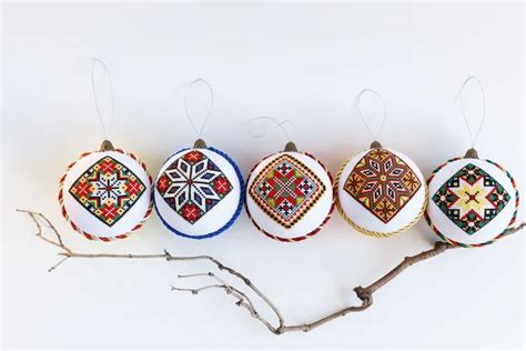 Holiday Decor Ukrainian Christmas Ornaments Embroidered Christmas ...