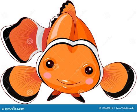 Clown Fish stock vector. Illustration of single, artwork - 165608216