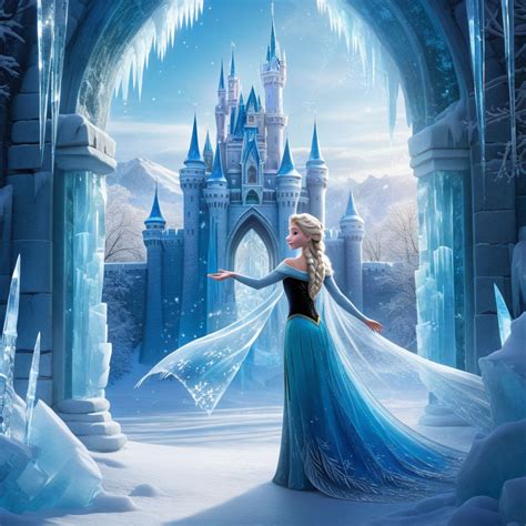 Elsa commanding ice to rise into a castle by Clement John - Playground