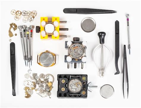 Premium Photo Above View Of Watch Repairing Tools