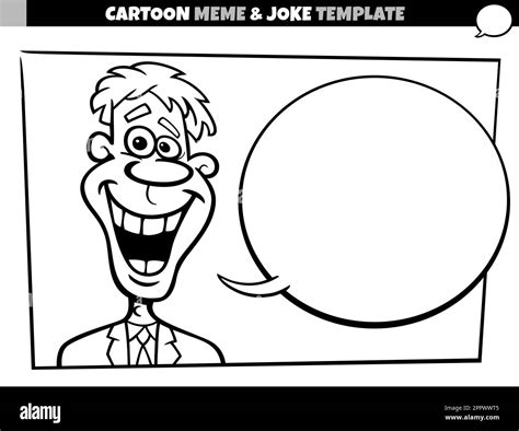 Black And White Cartoon Meme Template With Comic Guy Stock Vector Image