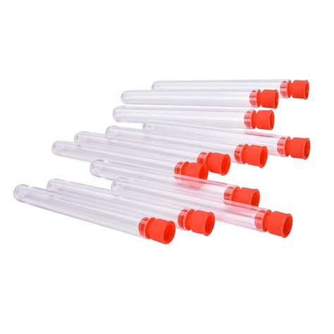 Pcs Clear Transparent Plastic Test Tubes With Caps Stoppers School