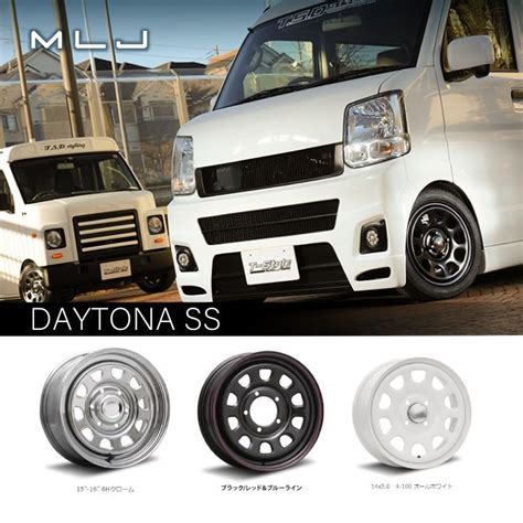 4本セット DAYTONA SS デイトナ 15x6 0J 4 100 30 BK MUDSTAR radial M T 195 65R15