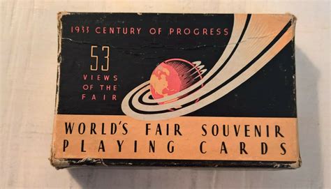 Vintage 1933 Chicago World S Fair Souvenir Playing Cards Century Of