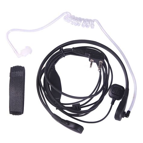 2pin Ptt Throat Mic Covert Acoustic Tube Earpiece Headset For Uv 5r Ebay