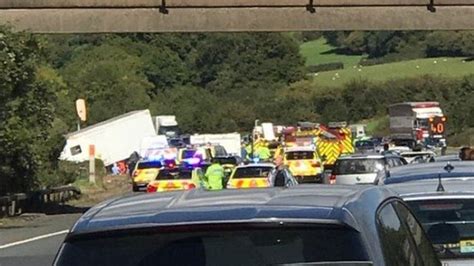 M5 Reopens Following Four Deaths In Lorry Crash Bbc News