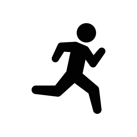 Run Icon Simple Solid Style Running Man Person Active Action