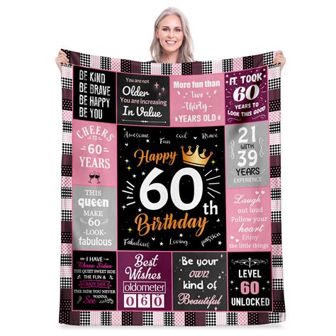 Blanket For Mum Wife Sister Friend Women Best 60th Birthday T