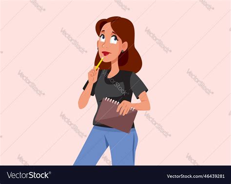 Woman making a list and plan cartoon Royalty Free Vector