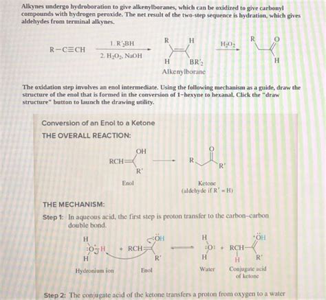 Solved Alkynes Undergo Hydroboration To Give Alkenylboranes Chegg