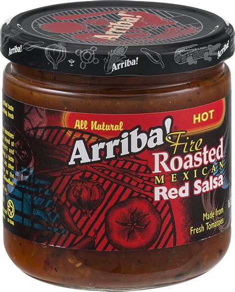 Arriba Hot Red Salsa 16 Ounce Glass Pack Of 6