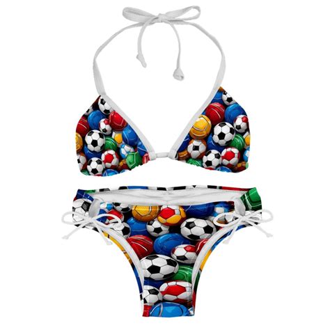 Football Swimming Suit Bikini Set Bikinis Detachable Sponge