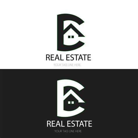 Premium Vector | A black and white logo for real estate