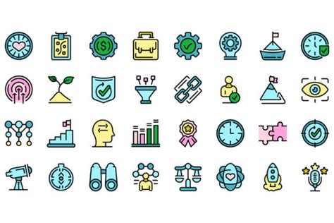 Core Values Icons Set Vector Flat Graphic By Ylivdesign · Creative Fabrica