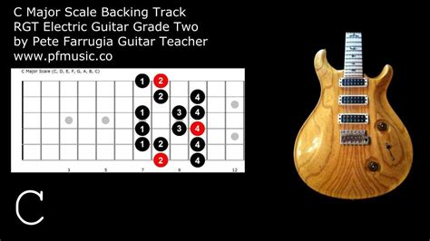 Guitar Backing Track C Major Scale Grade Two Youtube