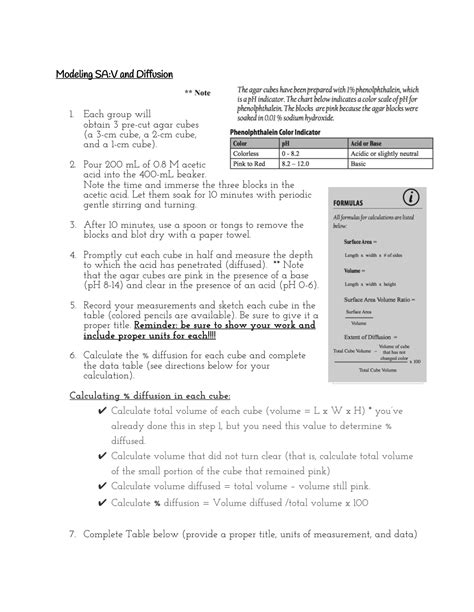 Surface Area To Volume Ratio Lab Agar Lab Work Together I Will