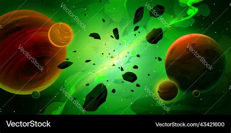 Cartoon Space Background With Glow Galaxy Nebula Vector Image