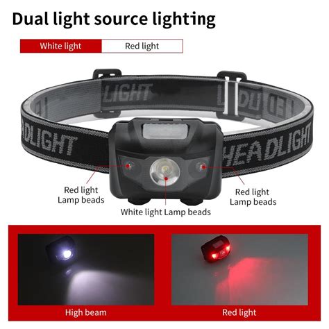 Cheap Boruit 3w Powerfull Mini Headlamp Red Light Led Headlight 4 Mode