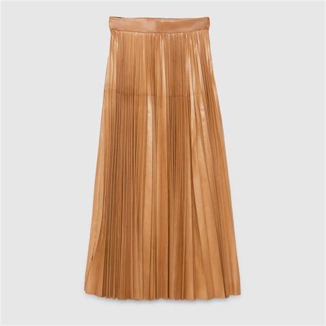 Gucci Pleated Leather Skirt Leather Pleated Skirt Skirt Design