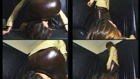 Mistress In Hot Latex Skirt Smothers Man By Face Sitting FS 008 Full Version High