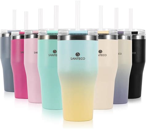 Santeco 20oz Insulated Coffee Tumbler With Lid And Straw