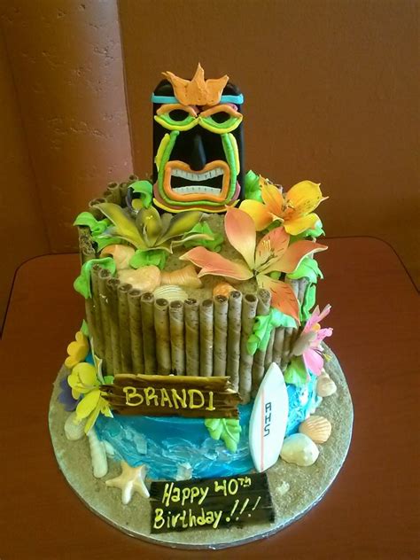 Hawaiian Beach Themed Birthday Cakes Photo Hawaiian Luau Birthday