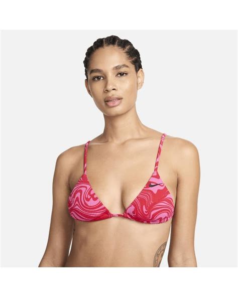 Nike Swim Swirl String Bikini Top In Pink Lyst