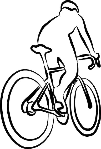 Premium Vector A Line Drawing Of Someone Cycling