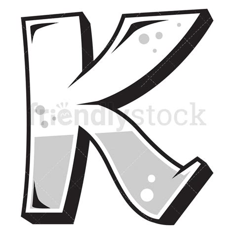 Graffiti Letter K Cartoon Vector Clipart Friendlystock