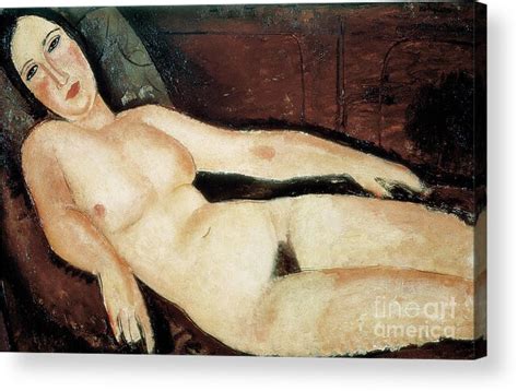 Naked On A Couch Painting By Amedeo Modigliani Acrylic Print By Amedeo Modigliani Pixels